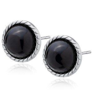 Cercei argint cu piatra neagra DiAmanti Z2031ER_OB-DIA (Argint 925‰ 2,2 g.)